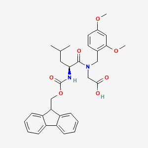molecular formula C32H36N2O7 B6307223 Fmoc-Leu-(Dmb)Gly-OH CAS No. 1446752-61-9