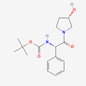 molecular formula C17H24N2O4 B6308000 Tert-butyl ((S)-2-((S)-3-hydroxypyrrolidin-1-YL)-2-oxo-1-phenylethyl)carbamate CAS No. 163295-66-7