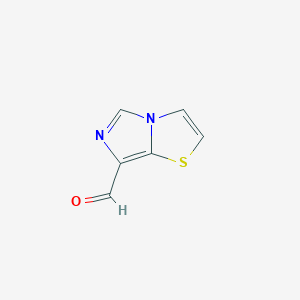 molecular formula C6H4N2OS B063081 Imidazo[5,1-b][1,3]thiazole-7-carbaldehyde CAS No. 185747-98-2