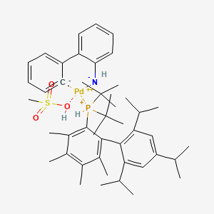 molecular formula C46H66NO3PPdS B6308458 Methanesulfonato(2-di-t-butylphosphino-3,4,5,6-tetramethyl-2',4',6'-tri-i-propylbiphenyl)(2'-amino-1,1'-biphenyl-2-yl)palladium(II) CAS No. 1507403-85-1