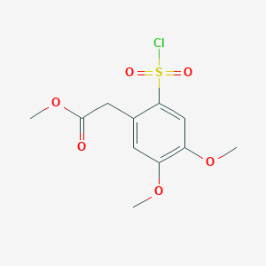 molecular formula C11H13ClO6S B6308809 Methyl 2-(2-(chlorosulfonyl)-4,5-dimethoxyphenyl)acetate CAS No. 62208-38-2