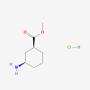 molecular formula C8H16ClNO2 B6308966 Cyclohexanecarboxylic acid, 3-amino-, methyl ester, hydrochloride (1:1), (1S,3R)- CAS No. 222530-35-0