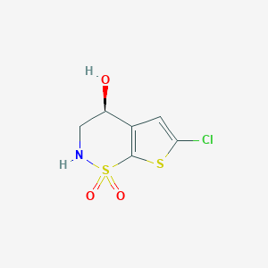 molecular formula C6H6ClNO3S2 B063090 (S)-6-Chloro-4-hydroxy-3,4-dihydro-2H-thieno[3,2-e][1,2]thiazine 1,1-dioxide CAS No. 160982-16-1