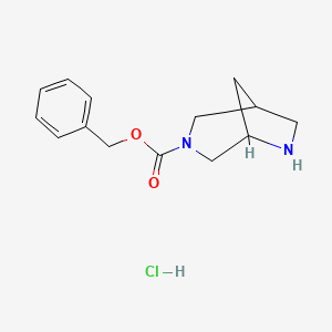molecular formula C14H19ClN2O2 B6309606 Benzyl 3,6-diazabicyclo[3.2.1]octane-3-carboxylate hydrochloride CAS No. 1823229-56-6