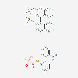 molecular formula C41H45NO3PPdS- B6309698 ditert-butyl-(1-naphthalen-1-ylnaphthalen-2-yl)phosphane;methanesulfonic acid;palladium;2-phenylaniline CAS No. 2230788-63-1