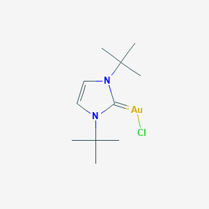 molecular formula C11H20AuClN2 B6309727 Chloro[1,3-bis(1,1'-dimethylethyl)2H-imidazol-2-ylidene]gold(I) CAS No. 839722-07-5