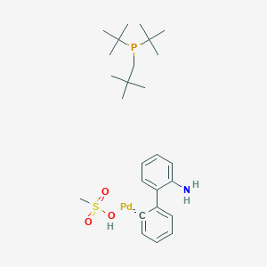 molecular formula C26H43NO3PPdS- B6309924 ditert-butyl(2,2-dimethylpropyl)phosphane;methanesulfonic acid;palladium;2-phenylaniline CAS No. 1507403-89-5