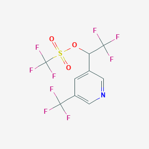 molecular formula C9H4F9NO3S B6309972 Methanesulfonic acid, 1,1,1-trifluoro-, 2,2,2-trifluoro-1-[5-(trifluoromethyl)-3-pyridinyl]ethyl ester CAS No. 1435806-72-6