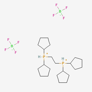 molecular formula C22H42B2F8P2 B6310339 dicyclopentyl(2-dicyclopentylphosphaniumylethyl)phosphanium;ditetrafluoroborate CAS No. 1799401-52-7