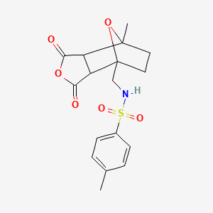 molecular formula C17H19NO6S B6310531 exo-cis-(+/-)-1-[(1-Sulfonamidomethyl-4-methyl-benzyl)]-4-methyl-7-oxabicyclo[2.2.1]heptane-2,3-dicarboxylic anhydride;  98% CAS No. 167847-47-4