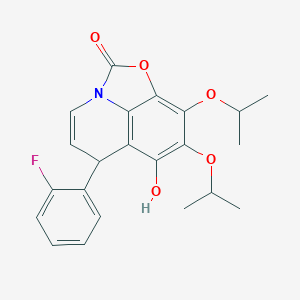 9-(2-Fluorophenyl)-7-hydroxy-5,6-di(propan-2-yloxy)-3-oxa-1-azatricyclo[6.3.1.04,12]dodeca-4,6,8(12),10-tetraen-2-one