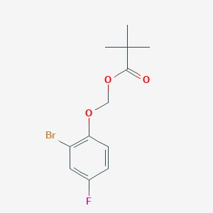 molecular formula C12H14BrFO3 B6310764 t-Butyl-propanoic acid (2-bromo-4-fluorophenoxymethyl) ester CAS No. 2088942-60-1
