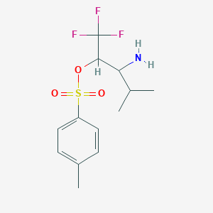 molecular formula C13H18F3NO3S B6311609 3-Amino-4-methyl-1,1,1-trifluoro-pentanol-2 tosylate, 98% CAS No. 1858237-19-0