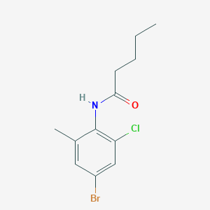 molecular formula C12H15BrClNO B6311849 N-(4-Bromo-2-chloro-6-methylphenyl)-n-valeramide, 80% CAS No. 1357627-37-2