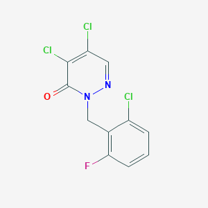 molecular formula C11H6Cl3FN2O B063120 4,5-Dichloro-2-(2-chloro-6-fluorobenzyl)pyridazin-3(2H)-one CAS No. 175135-45-2
