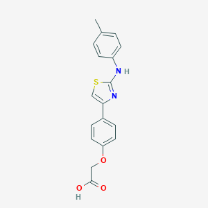 molecular formula C18H16N2O3S B063121 4-(2-(p-Tolylamino)-4-thiazolyl)phenoxyacetic acid CAS No. 168127-37-5