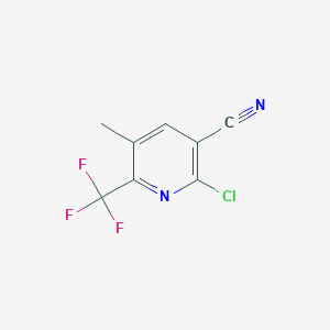 molecular formula C8H4ClF3N2 B6312465 2-Chloro-5-methyl-6-(trifluoromethyl)nicotinonitrile, 98% CAS No. 1357626-82-4
