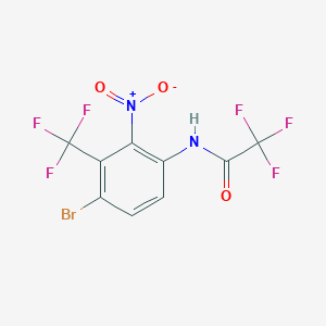 molecular formula C9H3BrF6N2O3 B6312480 N-[4-Bromo-2-nitro-3-(trifluoromethyl)phenyl]-2,2,2-trifluoroacetamide CAS No. 1357626-80-2