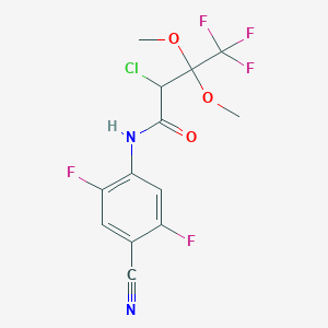 molecular formula C13H10ClF5N2O3 B6313064 N-(2,5-Difluoro-4-cyano-phenyl)-2-chloro-3,3-dimethoxy-4,4,4-trifluoro-butanamide CAS No. 1858251-44-1