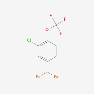 molecular formula C8H4Br2ClF3O B6313138 4-(Dibromomethyl)-2-chloro-(trifluoromethoxy)benzene, 97% CAS No. 1858256-96-8