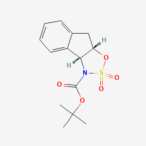 molecular formula C14H17NO5S B6313377 tert-butyl (3aS,8bR)-2,2-dioxo-4,8b-dihydro-3aH-indeno[1,2-d]oxathiazole-1-carboxylate CAS No. 1391532-95-8