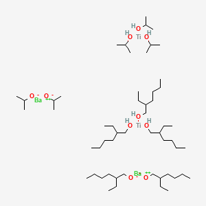 molecular formula C55H126Ba2O10Ti2 B6313706 barium(2+);2-ethylhexan-1-ol;2-ethylhexan-1-olate;propan-2-ol;propan-2-olate;titanium CAS No. 336169-47-2