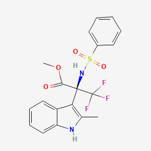 molecular formula C19H17F3N2O4S B6313782 Methyl 3,3,3-trifluoro-2-(2-methyl-1H-indol-3-YL)-N-(phenylsulfonyl)alaninate CAS No. 107651-38-7