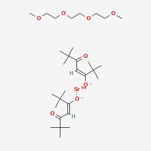 molecular formula C30H56O8Sr B6313987 strontium;1-methoxy-2-[2-(2-methoxyethoxy)ethoxy]ethane;(E)-2,2,6,6-tetramethyl-5-oxohept-3-en-3-olate CAS No. 148350-98-5