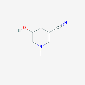 molecular formula C7H10N2O B063140 3-hydroxy-1-methyl-3,4-dihydro-2H-pyridine-5-carbonitrile CAS No. 188242-02-6