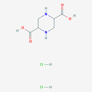 molecular formula C6H12Cl2N2O4 B6314138 Piperazine-2,5-dicarboxylic acid dihydrochloride CAS No. 879636-15-4