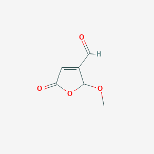 molecular formula C6H6O4 B063144 2-Methoxy-5-oxo-2,5-dihydro-3-furaldehyde CAS No. 174655-89-1
