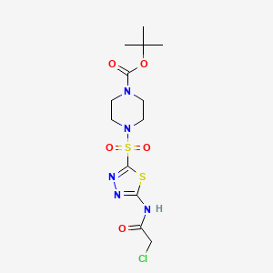 molecular formula C13H20ClN5O5S2 B6314568 tert-Butyl 4-((5-(2-chloroacetamido)-1,3,4-thiadiazol-2-yl)sulfonyl)piperazine-1-carboxylate CAS No. 1951444-48-6