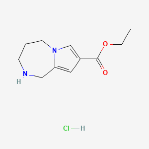 molecular formula C11H17ClN2O2 B6314614 Ethyl 2,3,4,5-tetrahydro-1H-pyrrolo[1,2-a][1,4]diazepine-8-carboxylate hydrochloride CAS No. 2301851-02-3