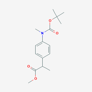 molecular formula C16H23NO4 B6314635 Methyl 2-(4-(tert-butoxycarbonyl(methyl)amino)phenyl)propanoate CAS No. 1823228-40-5
