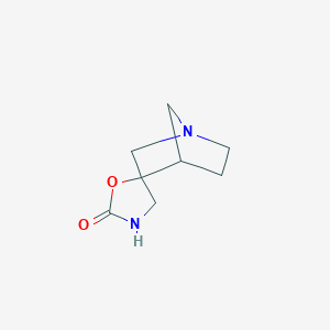 molecular formula C8H12N2O2 B063148 Spiro[1-azabicyclo[2.2.1]heptane-3,5'-oxazolidin]-2'-one CAS No. 178419-48-2