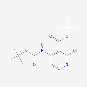 molecular formula C15H21BrN2O4 B6315006 tert-Butyl 2-bromo-4-((tert-butoxycarbonyl)amino)nicotinate CAS No. 1044148-94-8
