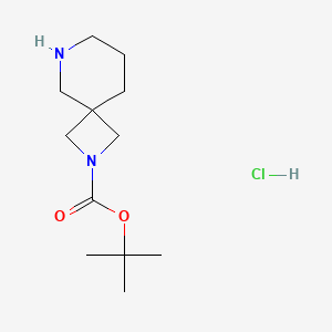 molecular formula C12H23ClN2O2 B6315013 tert-Butyl 2,6-diazaspiro[3.5]nonane-2-carboxylate hydrochloride CAS No. 1965309-45-8