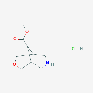 molecular formula C9H16ClNO3 B6315311 Methyl 3-oxa-7-azabicyclo[3.3.1]nonane-9-carboxylate hydrochloride CAS No. 1536394-89-4