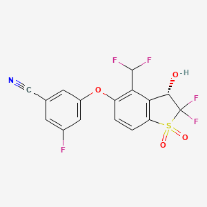 3-[[(3S)-4-(Difluoromethyl)-2,2-difluoro-3-hydroxy-1,1-dioxo-3H-benzothiophen-5-yl]oxy]-5-fluoro-benzonitrile