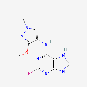 molecular formula C10H10FN7O B6315440 2-Fluoro-N-(3-methoxy-1-methyl-1H-pyrazol-4-yl)-9H-purin-6-amine CAS No. 1776113-93-9