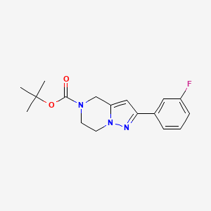 molecular formula C17H20FN3O2 B6315451 2-(3-Fluoro-phenyl)-6,7-dihydro-4H-pyrazolo[1,5-a]pyrazine-5-carboxylic acid t-butyl ester, 95% CAS No. 1773507-41-7
