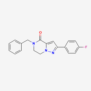 molecular formula C19H16FN3O B6315467 5-Benzyl-2-(4-fluoro-phenyl)-6,7-dihydro-5H-pyrazolo[1,5-a]pyrazin-4-one CAS No. 1773507-33-7