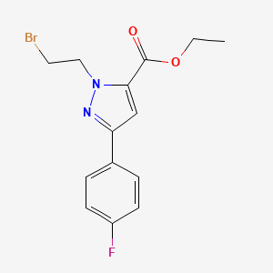 molecular formula C14H14BrFN2O2 B6315483 Ethyl 1-(2-bromoethyl)-3-(4-fluorophenyl)-1H-pyrazole-5-carboxylate CAS No. 1394229-37-8