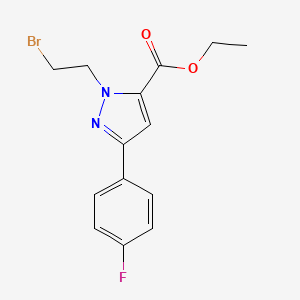 molecular formula C14H14BrFN2O2 B6315483 2-(2-Bromo-ethyl)-5-(4-fluoro-phenyl)-2H-pyrazole-3-carboxylic acid ethyl ester CAS No. 1394229-37-8