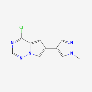 molecular formula C10H8ClN5 B6315514 4-Chloro-6-(1-methyl-1H-pyrazol-4-yl)pyrrolo[2,1-f][1,2,4]triazine CAS No. 1703794-33-5