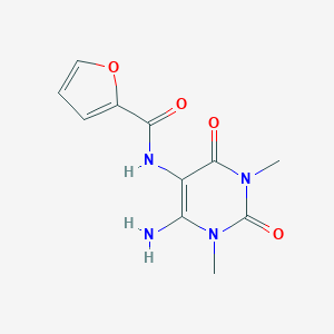 molecular formula C11H12N4O4 B063156 N-(4-amino-1,3-dimethyl-2,6-dioxopyrimidin-5-yl)furan-2-carboxamide CAS No. 166115-83-9