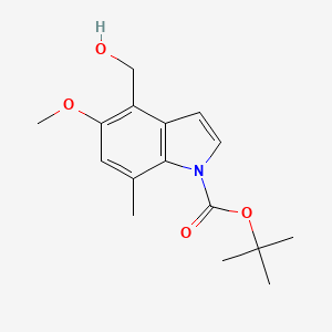molecular formula C16H21NO4 B6315651 tert-Butyl 4-(hydroxymethyl)-5-methoxy-7-methyl-indole-1-carboxylate CAS No. 1644667-10-6