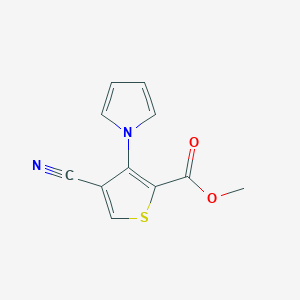 molecular formula C11H8N2O2S B063157 methyl 4-cyano-3-(1H-pyrrol-1-yl)thiophene-2-carboxylate CAS No. 175201-81-7