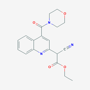 molecular formula C19H19N3O4 B063159 Ethyl alpha-cyano-4-(4-morpholinylcarbonyl)-2-quinolineacetate CAS No. 180859-75-0