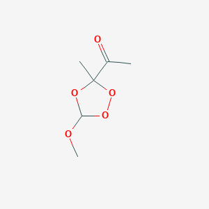 molecular formula C6H10O5 B063162 3-Acetyl-5-methoxy-3-methyl-1,2,4-trioxolane CAS No. 194021-88-0